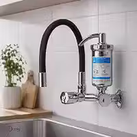 Torneira Gourmet com Filtro de Parede Preta ABS Flexível Emborrachada