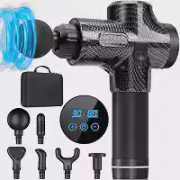 Massageador Pistola, 6 Cabeças de Massagem, 30 Níveis de Velocidade, Pistola Massageadora, Pistola de Massagem Profissional