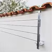 Varal de Parede Retratil Aluminio Reforçado 20 metros Cabo De Aço Com Kit Instalação (Suporta 80kg)