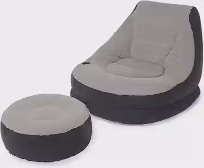 Poltrona Ultra Lounge com Pufe (99cm x 130cm x 76cm) com mesa turca (64cm x 28cm) - INTEX