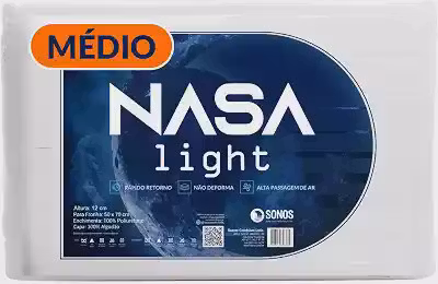 Travesseiro Sonos Nasa Light Médio 12cm De Altura