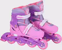 Patins Inline Ajustável Rosa com Acessórios 34-37 DM Radical