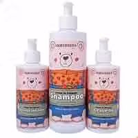 Kit Infantil Pomar de Pêssego Shampoo 400ml + Condicionador 200ml + Leave-in 200ml Natunani