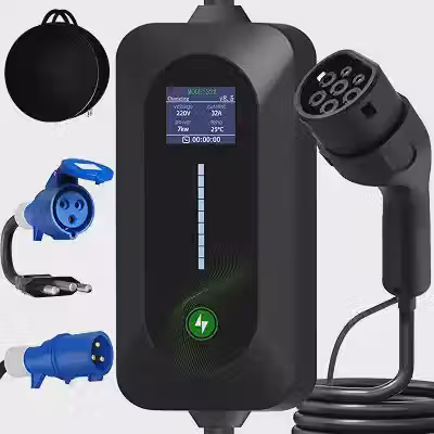 Carregador Carro Elétrico Portátil EV Tipo 2 7kw 32a Cabo 7M
