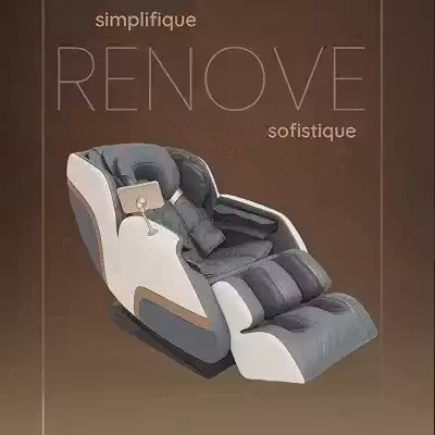Poltrona Reclinável Massageadora Eletrica Massageador corporal Dubai (Creme)