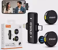 Microfone de Lapela Sem Fio Kit com 2 | Bluetooth, Anti Ruído, Plug & Play | Até 12 Horas de Bateria, Compatível com iPhone, Android, Câmeras, PC e Notebook