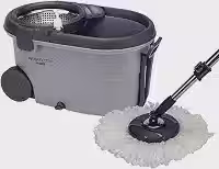 Perfect Pro, Mop Giratório, Move, Mop com Angulação de Aço Inox, Para Qualquer Tipo de Piso, Centrífuga 360 com Cesto em Inox, Não Risca, Nem Solta Fiapos, Cinza