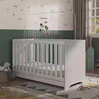 Multimóveis Berço 3 em 1 Elza Mpf2952 com Colchão Incluso Vira Cama Branco