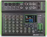 Mesa de Som Profissional Multifuncional de 6 Canais com 100 Efeitos de Reverb, Phantom Power de 48 V, Bluetooth e Conexão Telefônica Sem Fio para Ao Vivo/Karaokê/Gravação