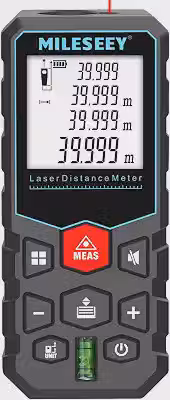MiLESEEY Medida a laser, fita métrica a laser, precisão de ± 2 mm com área, medição de volume, iluminação LCD, função silenciosa, IP54, bateria incluída