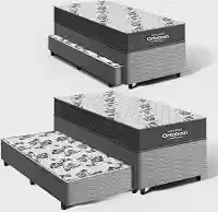 Cama Box Solteiro + Colchão de Espuma D33 Ortobom Airtech 100 + Auxiliar de Espuma Unique