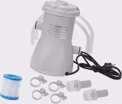 Bomba Elétrica de Filtragem para Piscina (1 Unidade) com de Limpeza Reutilizável E Captura Avançada de, Ideal para Piscinas Familiare