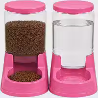 Kit Comedouro 3kg Bebedouro 3L Automático Cães Gatos | Dispenser Ração Água Anti-Formiga TáNaTela (Rosa)