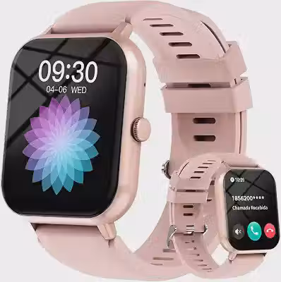 Bettdow SmartWatch, relogio smartwatch feminino com 1.83' Ecrã tátil, à prova d'água IP67, Recebimento de Notificações, relogio masculino com 100+ Modos Esportivos Faz e Recebe Ligações (Rosa)