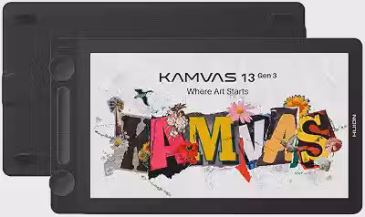 Mesa Digitalizadora Huion Kamvas 3ª Geração 13', Suporte Ajustável, Tela Full Hd, 16384 Níveis de Pressão, Preto - Gs1333-ks
