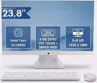 Computador All in One 23,8' FHD Core i5-5300U 8GB RAM SSD 128GB + 500GB HDD