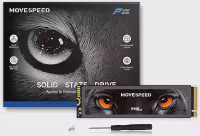 MOVE SPEED SSD HB7450 2TB para PS5 com dissipador de calor TLC NAND, PCIe 4.0 NVMe M.2 Unidade de estado sólido interna - até 7450 MB/s, expansão de armazenamento 3D, compatível com PS5, computadores