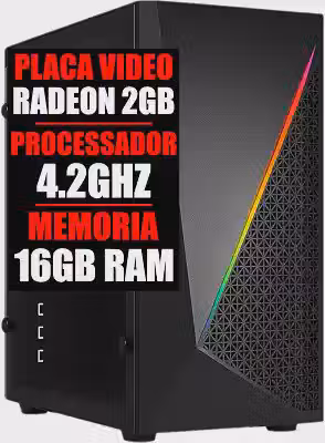 PC GAMER CPU 4.2GHZ, PLACA VIDEO 2GB, 16GB RAM, SSD 480GB (8GB RAM + SSD 120GB)