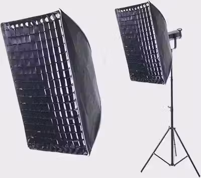 Softbox de quatro cantos, 60x90cm, com grade, suporte Bowens universal, refletor aluminizado integrado, adequado para retratos e videografia