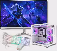 Computador PC Gamer i7 SSD 480GB 16GB RAM GT 730 Monitor LED 23' Branco