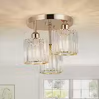 EKROTOK Luminária Pendente de LED, Luminária de Teto para Sala de Jantar, Quarto, Cozinha, Café, Lustre de LED Pendente, Luz De Teto (85-265V) (Ouro)