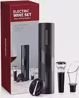 Kit Abridor de Vinho Elétrico Automático a Pilha - Saca-Rolhas Elétrico + Aerador Dosador + Tampa a Vácuo + Cortador de Lacre - Kit Completo para Abrir, Servir e Conservar Vinho