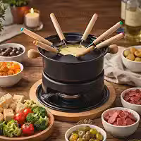 Conjunto Para Fondue 11 Peças Inox para Queijos, Chocolate e Molhos