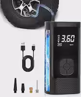 Compressor de ar Portátil Sem Fio com Bateria Recarregável de 4000 mAh, Lanterna LED e Medidor de Pressão Digital para Encher Pneus de Carros, Motocicletas, Bicicletas, Bolas e Piscinas Infláveis