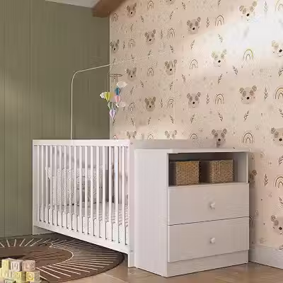 Multimóveis Berço Cômoda Meu Bebê Fg2870 para Colchão 60 x 130 cm Branco