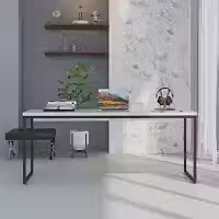Mesa Dynamica Diretor 180x60x75cm Branco Chess/Est.preta