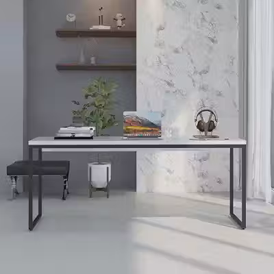 Mesa Dynamica Diretor 180x60x75cm Branco Chess/Est.preta
