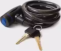Cabo Cadeado Antifurto PRO Para Bike Bicicleta Moto Portão, 14mmx80cm 2 Chaves, Premium, Felix Magazine