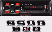 Som Automotivo Carro Radio FM MP3 Bluetooth 2 Entradas USB SD Player