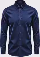Camisa Social Masculina Slim Fit Manga Longa Tecido Antiamassante - Caimento Justo ao Corpo - Trabalho, Eventos e Festas - LOVE INSIDE