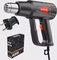 Soprador Térmico 1800W 2 Estágios Ajuste de Temperatura Infinita 60-600℃ Proteção Contra Superaquecimento com Bicos Acessórios Tomada Padrão Brasil 220V Uso Profissional Residencial