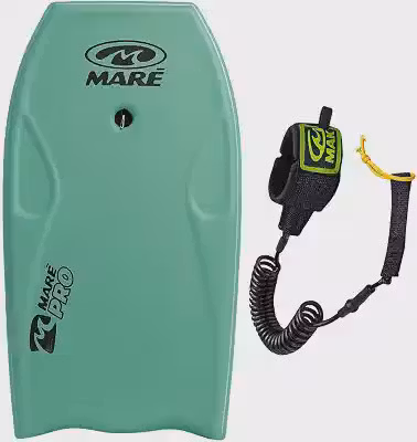 Kit Prancha Bodyboard Semi Profissional Maré Pro 39' Fundo Rigido com Leash de Pulso