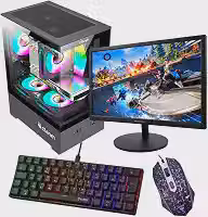 Computador PC Gamer Completo RX 560 4GB + SSD 240GB | Kit RGB 6 Fans | Monitor 19' 75Hz + Teclado, Mouse, Headset e Mousepad Processador Intel Core i5-3470 3.2GHz