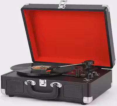Toca Disco Vinil, Vitrola, Equipado com Porta USB, Saída para Fones de Ouvido, com Função Alto-Falantes, Compatível com Discos de 7, 10 e 12 Polegadas, Tocador de Vinil, Toca Discos, Bivolt, Preto