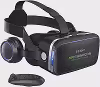Oculos VR para Celular com Controle Remoto, Headset 3D Óculos de Realidade Virtual Celular, Compatível com iPhone/Android, para Smartphones de 4,7 a 6 Polegadas