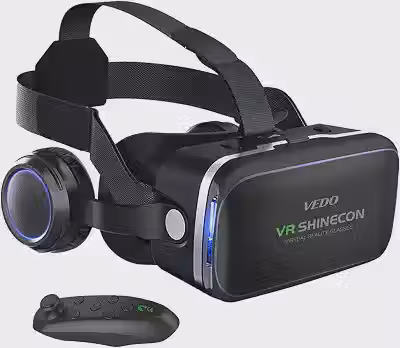 Oculos VR para Celular com Controle Remoto, Headset 3D Óculos de Realidade Virtual Celular, Compatível com iPhone/Android, para Smartphones de 4,7 a 6 Polegadas