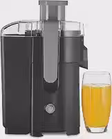 Hamilton Beach Máquina de suco HealthSmart, extrator centrífugo compacto, calha de alimentação de 6 cm para frutas e legumes, fácil de limpar, livre de BPA, 400W, preto e cinza (67502)