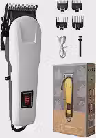 Cortador de Cabelo e Aparador de Barba Profissional com Display Digital, Lâmina Lavável, Sem Fio Recarregável