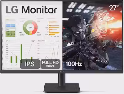 Monitor PC Gamer LG 27' IPS 100Hz Full HD HDMI 2x, Preto-27MS500