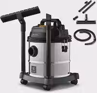 Aspirador água pó Electrolux função sopro compacto liquidos quimicos inox 1800W 20L total 15L util protetor termico GT20i 220v