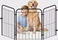 Cercado Pet Dobrável com 3 Grades em Aço para Cães Pequenos e Médios (Preto)