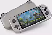 Console Portátil Retrô Gamer com Tela IPS HD de 4,3 Polegadas, Processador Quad-Core, Compatível com Diversos Emuladores Clássicos, Expansão por Cartão TF até 128GB, Recarga USB-C, Cor Cinza