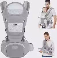Canguru Para Bebe,Alça De Transporte Multifuncional 6 e 1,Canguru Ergonomico Para Bebe,Adequado Para 0-36 Meses (Cinza)