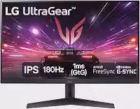 Monitor Gamer LG UltraGear 24' IPS, Full HD, 180Hz, 1ms (GtG), HDMI, DisplayPort, HDR10, sRGB 99%, NVIDIA® G-SYNC®, AMD FreeSync™, Preto - 24GS60F-B