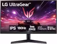 Monitor Gamer LG UltraGear 24' IPS, Full HD, 180Hz, 1ms (GtG), HDMI, DisplayPort, HDR10, sRGB 99%, NVIDIA® G-SYNC®, AMD FreeSync™, Preto - 24GS60F-B