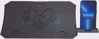 Base para Notebook C3Tech NBC-40BK 15,6' Preto Refrigerada com 2 Cooler Fans com Led Azul, 5 niveis de ajuste de altura, USB Adicional, compativel com notebooks até 15,6', suporte para celular
